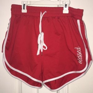 Plus Size Red Shorts